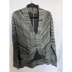 PrAna open front cardigan, Large, black and grey, lightweight